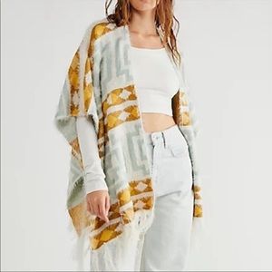 Free People Cozy Diamondback Kimono Ivory